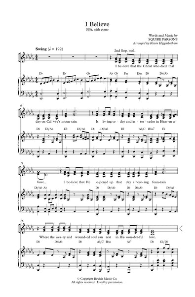 邦楽 I believe I Believe (Sheet Music) | Heartland Baptist Bookstore | Heartland