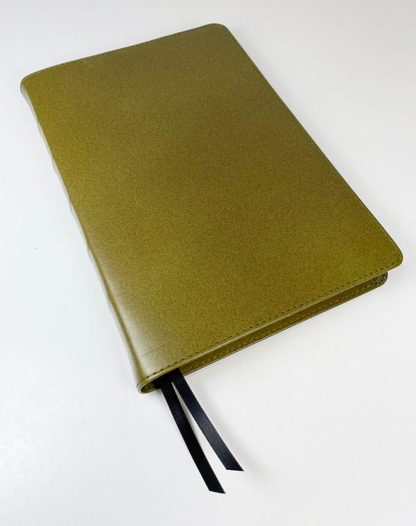 Midsize Thin line Bible in Olive Ironed Calfskin