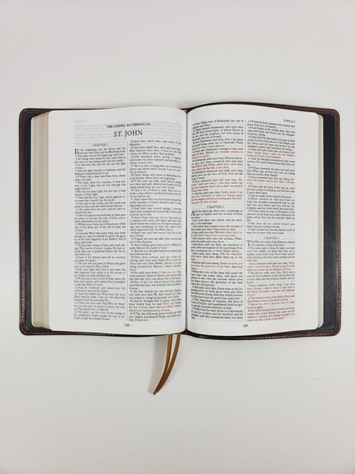 Midsize Thinline Bible in Black Ironed Calfskin
