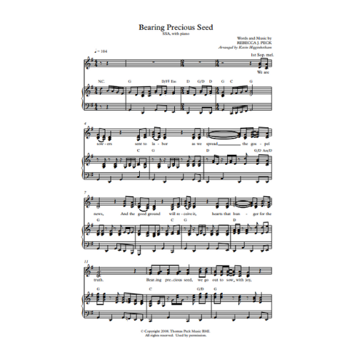 Bearing Precious Seed (Sheet Music)