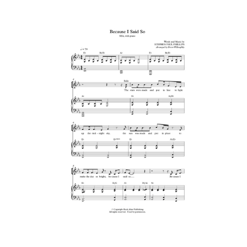 Because I Said So (Sheet Music)