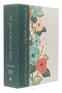 KJV, Journal the Word Bible, Large Print, Green Floral Cloth, Red Letter Edition: Reflect, Journal, or Create Art Next to Your Favorite Verses - Large Print