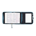 Faith Teal Tri-fold Organizer Large Bible Cover
