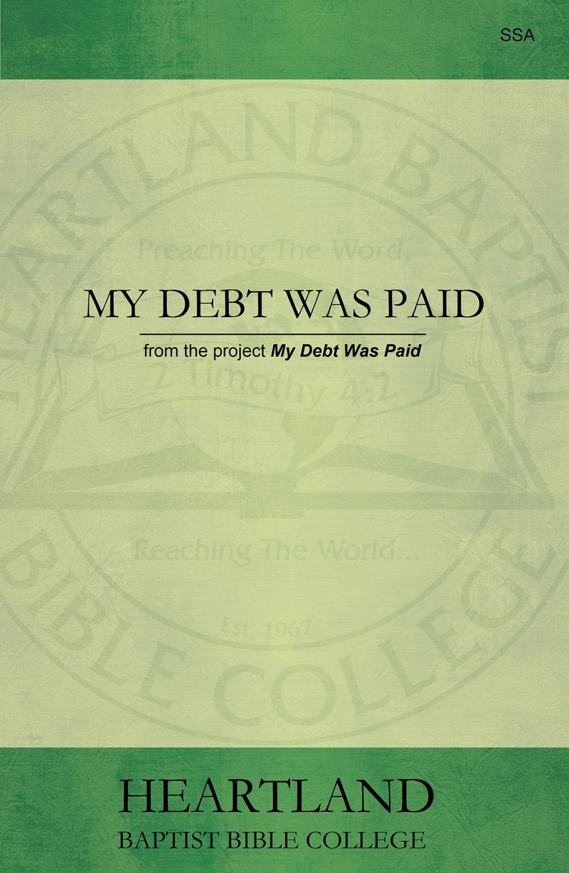 My Debt Was Paid (Sheet Music)