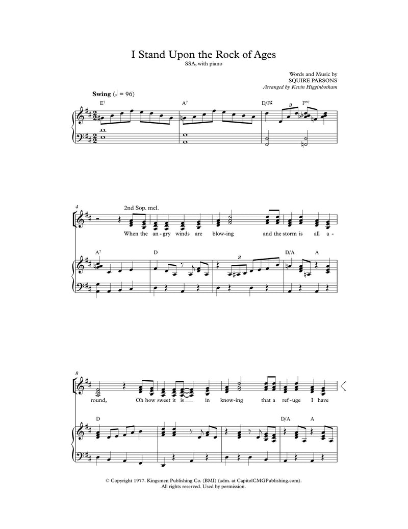 I Stand Upon the Rock of Ages (Sheet Music)