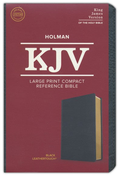 Black Leather Touch Imitation Leather Large Print Compact Reference Bible, KJV