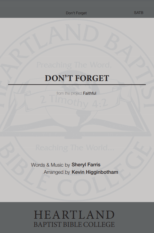 Don't Forget (Sheet Music)