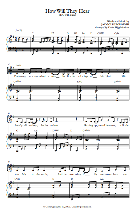 How Will They Hear (Sheet Music)