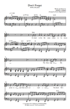 Don't Forget (Sheet Music)
