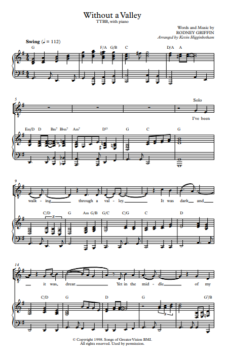 Without a Valley (Sheet Music)
