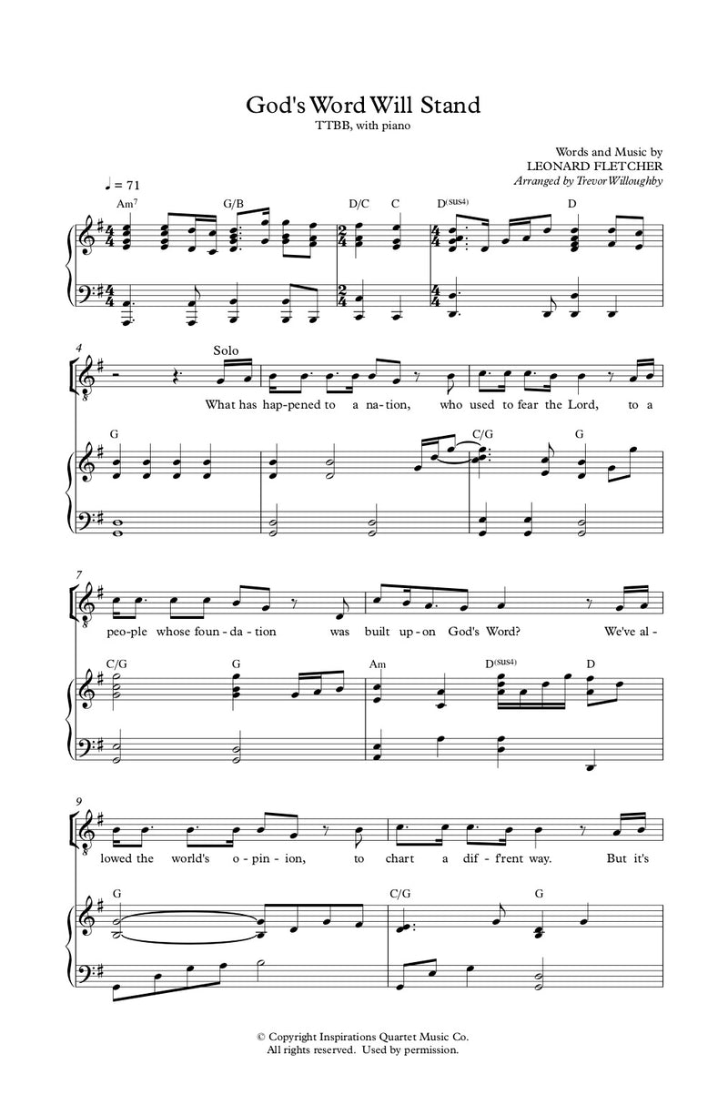 God's Word Will Stand (Sheet Music)