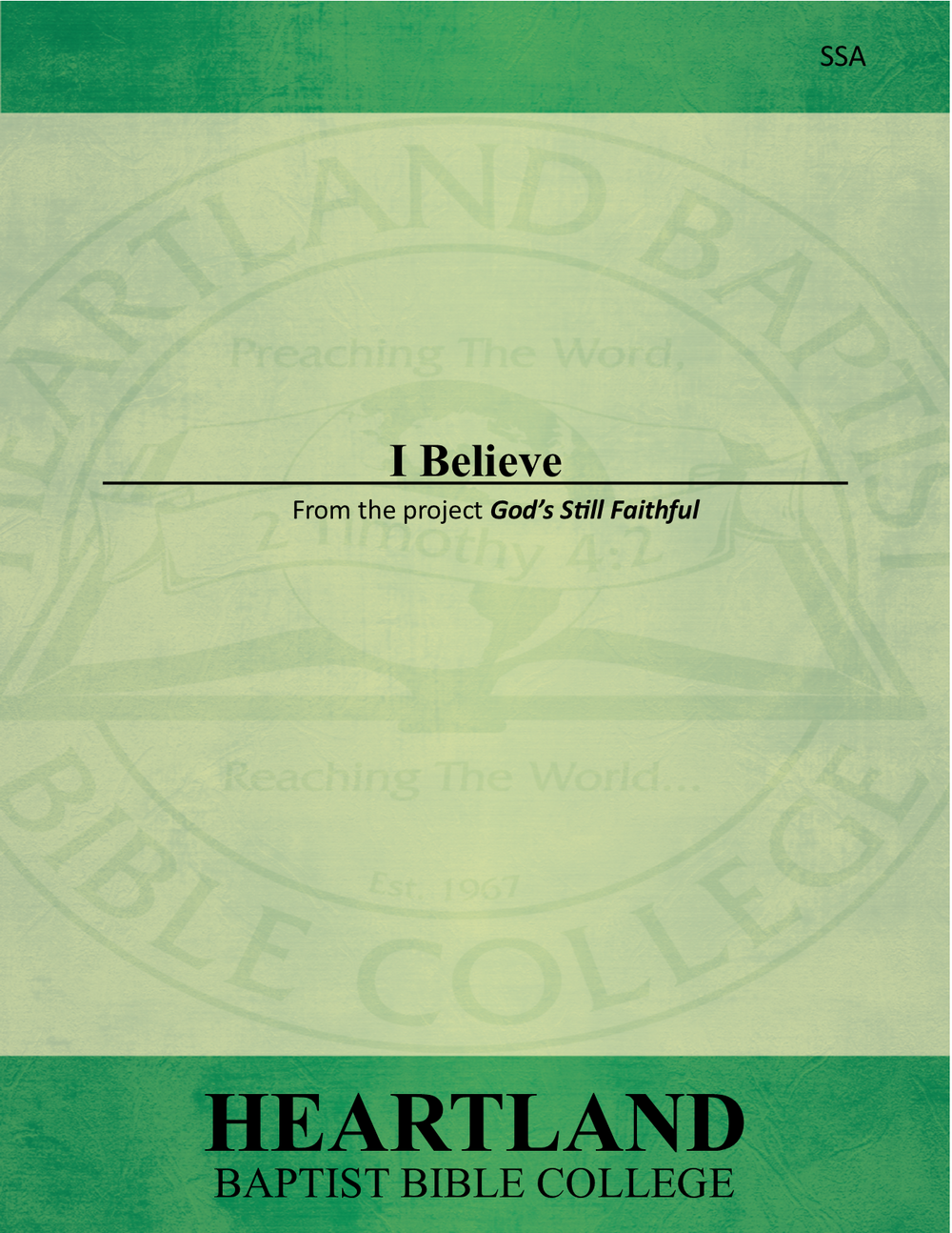 I Believe (Sheet Music) | Heartland Baptist Bookstore | Heartland ...
