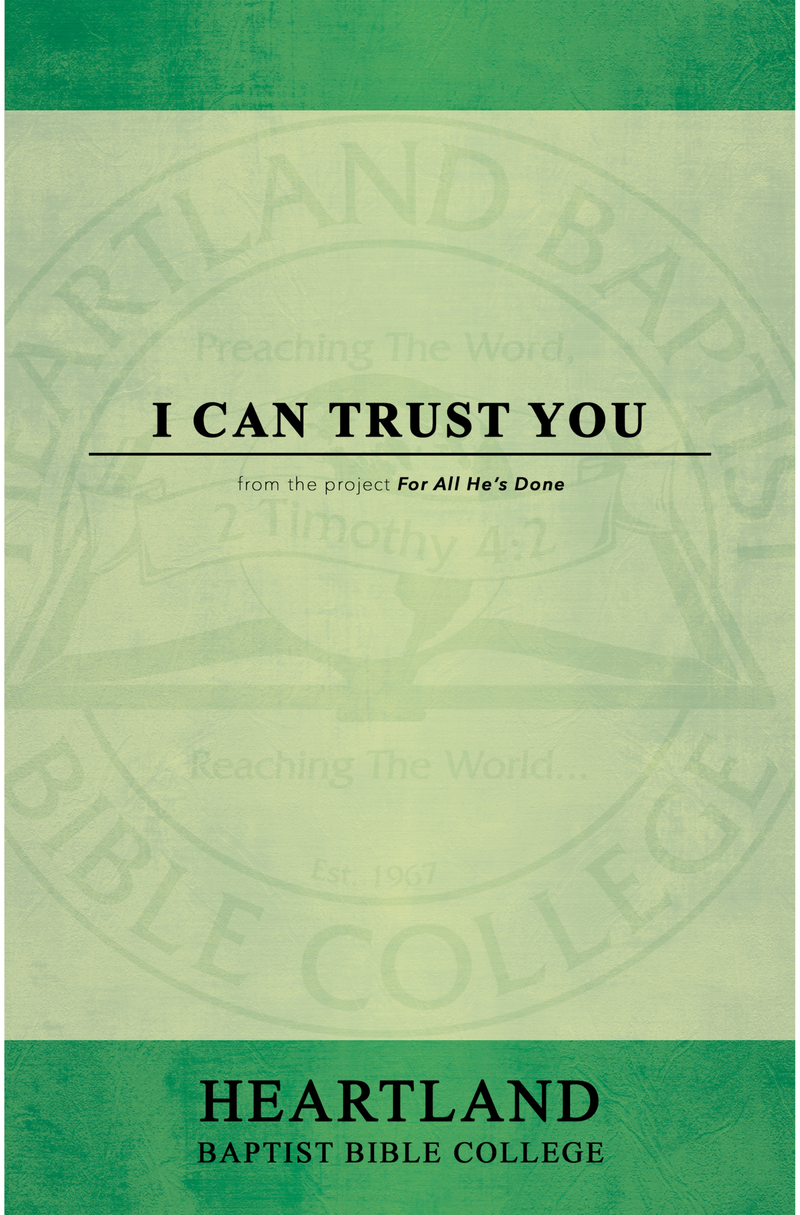 I Can Trust You (Sheet Music)