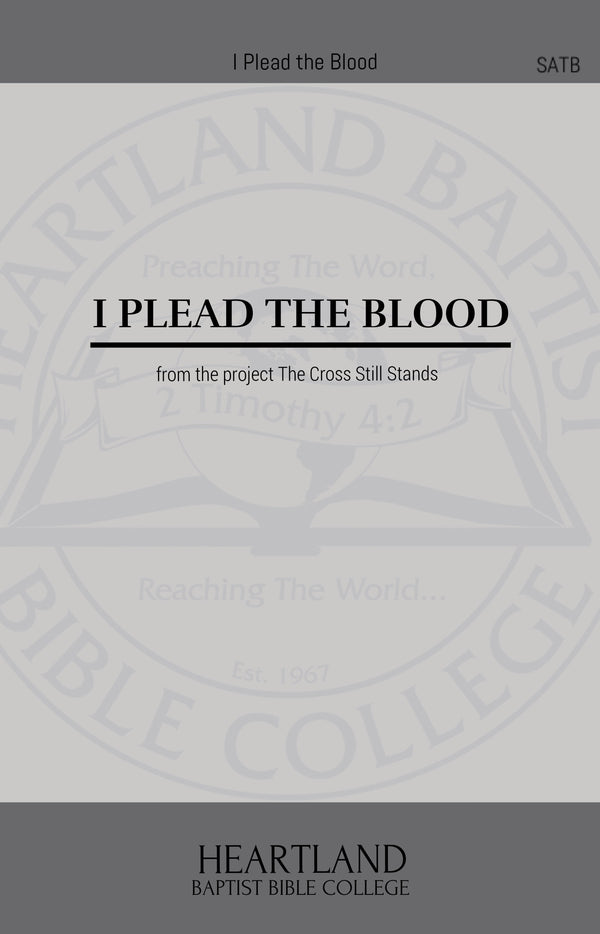 I Plead the Blood (Sheet Music)