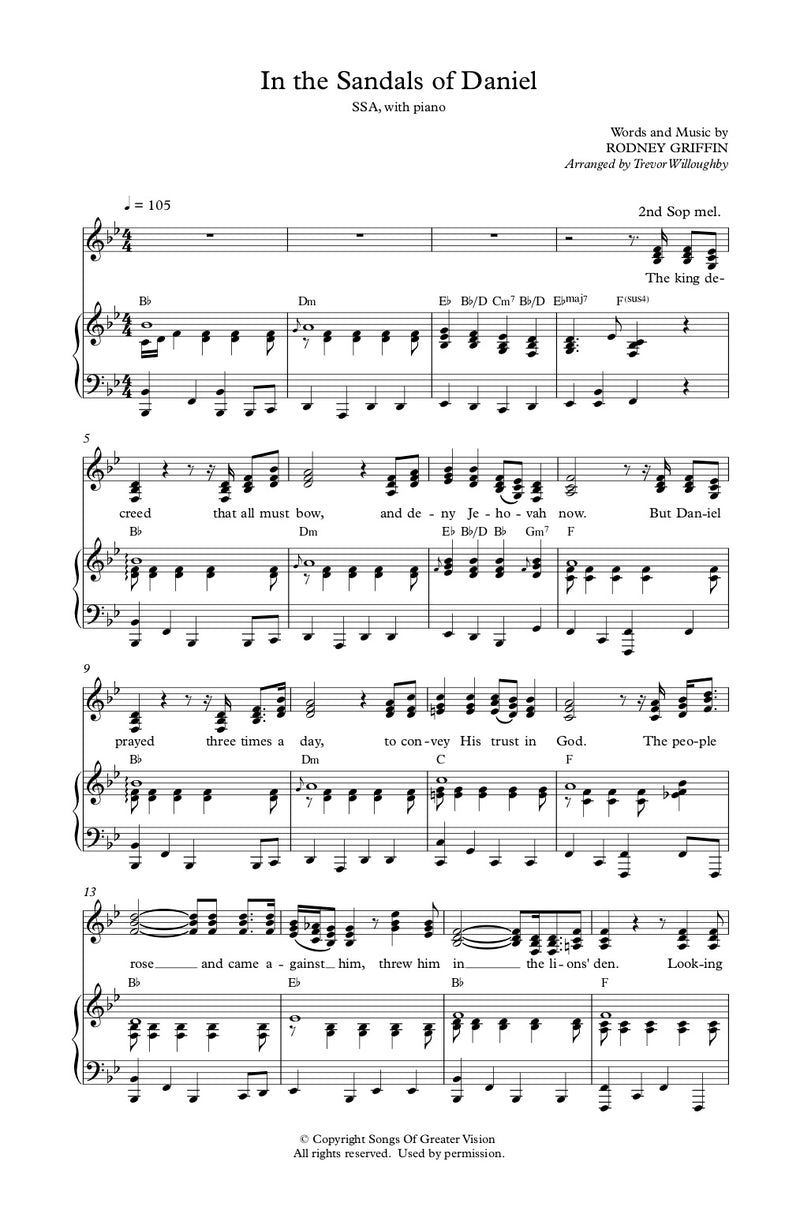 In the Sandals of Daniel (Sheet Music)