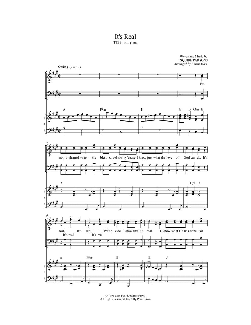 It's Real (Sheet Music)