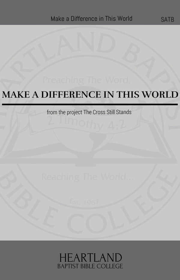 Make A Difference in This World (Sheet Music)