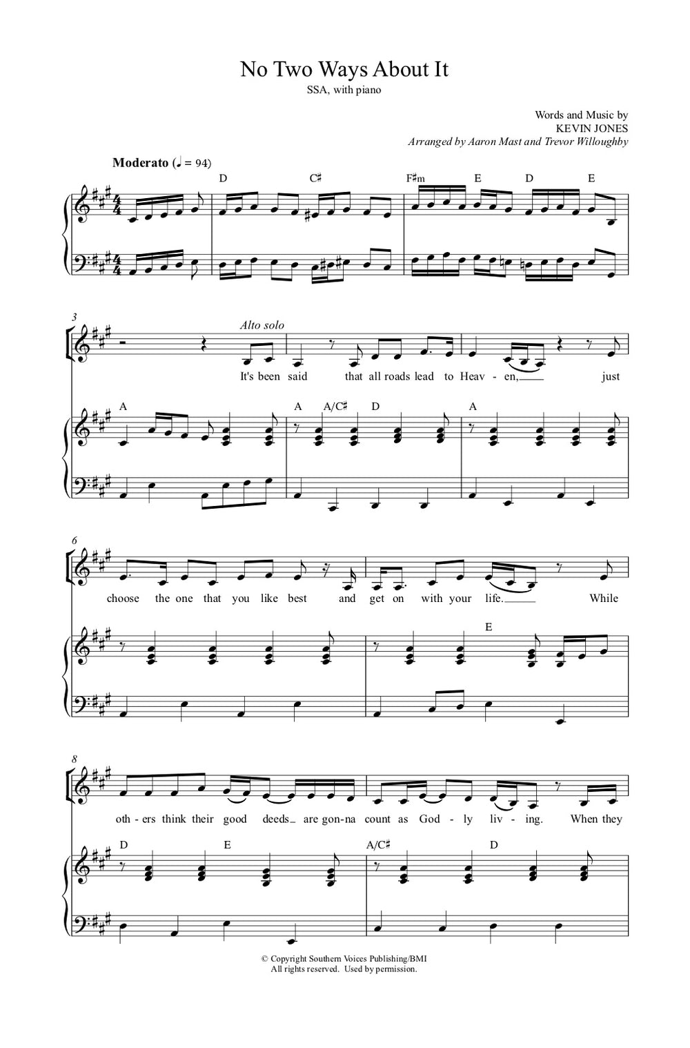 No Two Ways About It (Sheet Music) | Heartland Baptist Bookstore