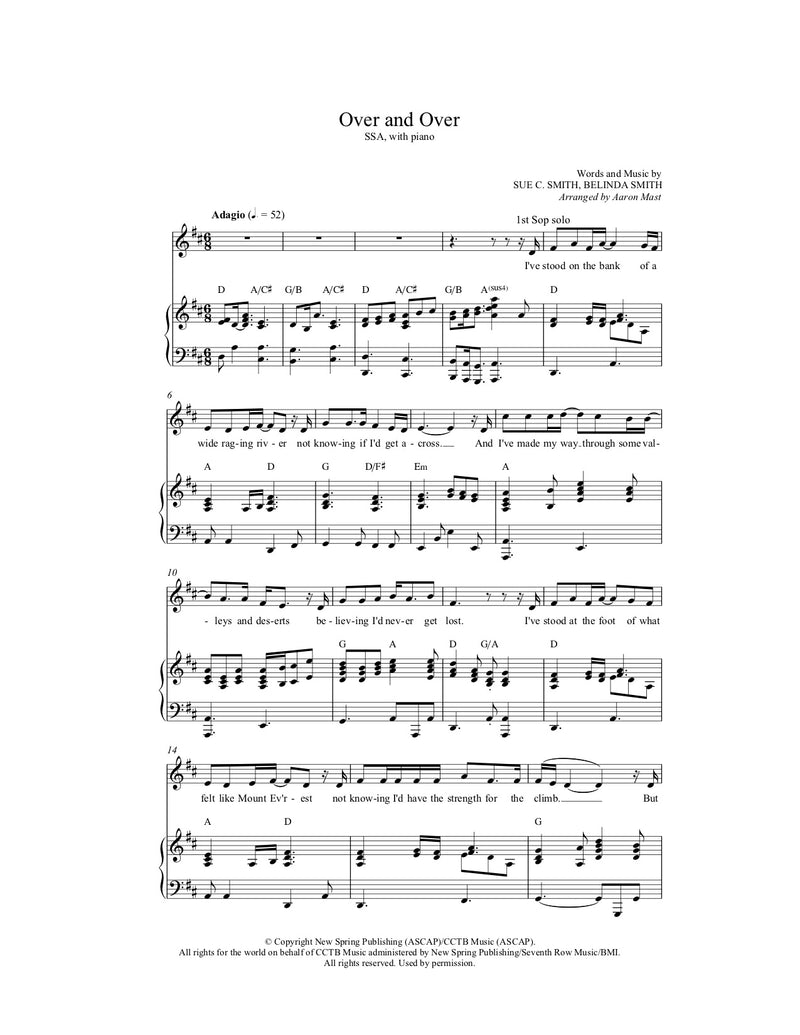 Over and Over (Sheet Music)