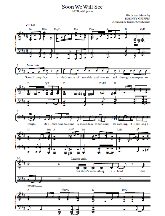 Soon We Will See (Sheet Music)