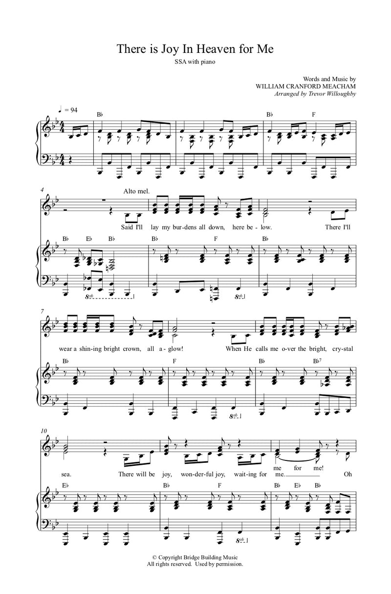 There is Joy in Heaven For Me (Sheet Music)