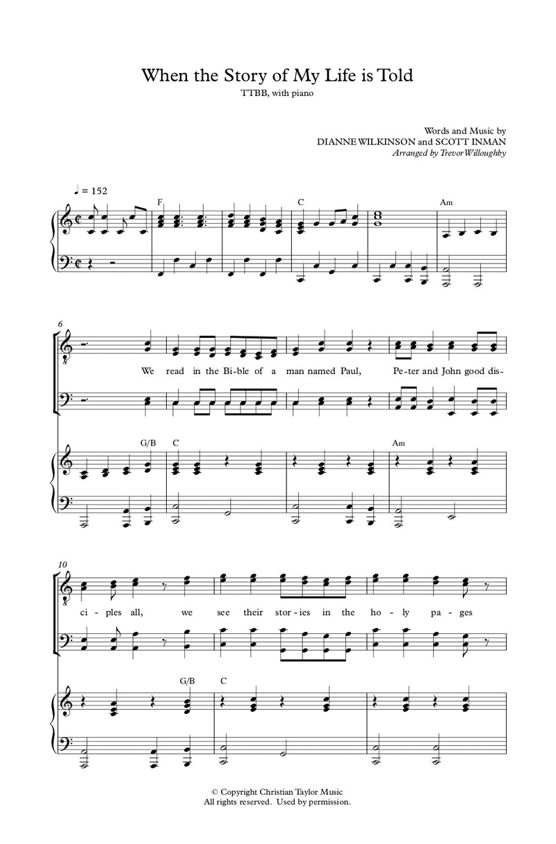 When the Story of My Life is Told (Sheet Music)